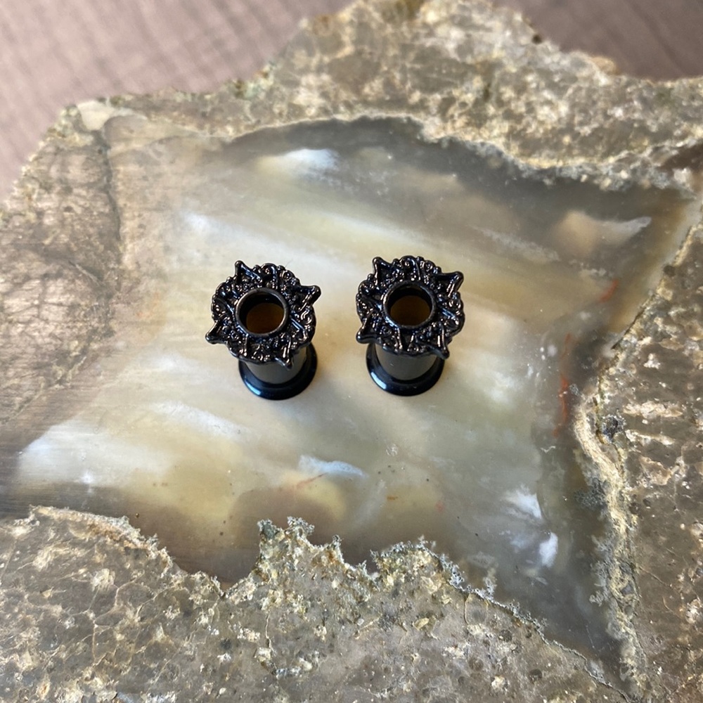 Metal Mandala Boho 2 gauge Ear Plug Tunnels